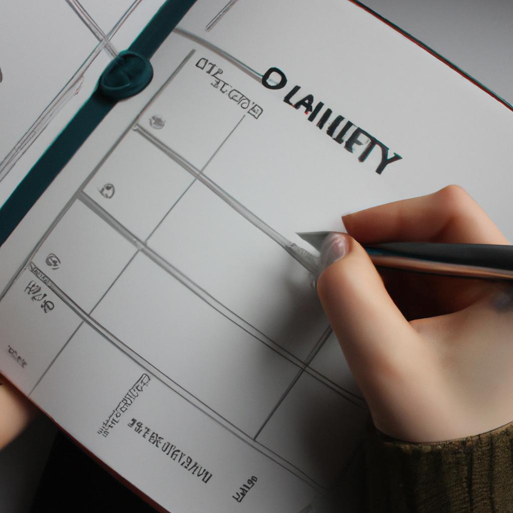 Person using a daily planner