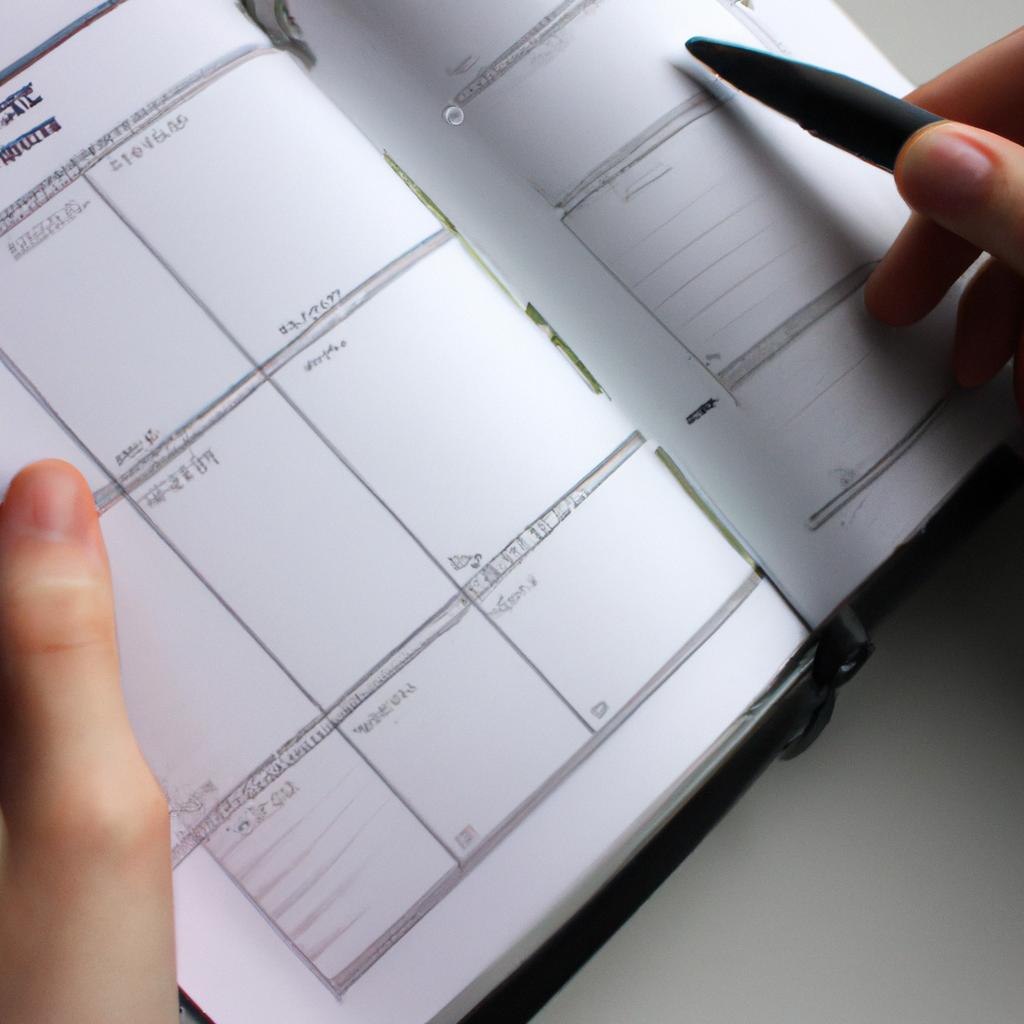Person using a daily planner